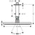 Hansgrohe Raindance S Overhead Shower 240 1Jet Powderrain with Ceiling Connector - Chrome - Unbeatable Bathrooms