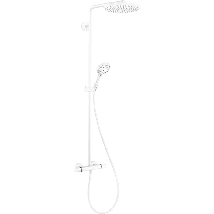 Hansgrohe Raindance S Showerpipe 240 1Jet Powderrain Ecosmart with Thermostat - Unbeatable Bathrooms
