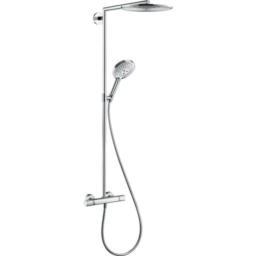 Hansgrohe Raindance S Showerpipe 300 1Jet with Thermostatic Shower Mixer - Chrome - Unbeatable Bathrooms