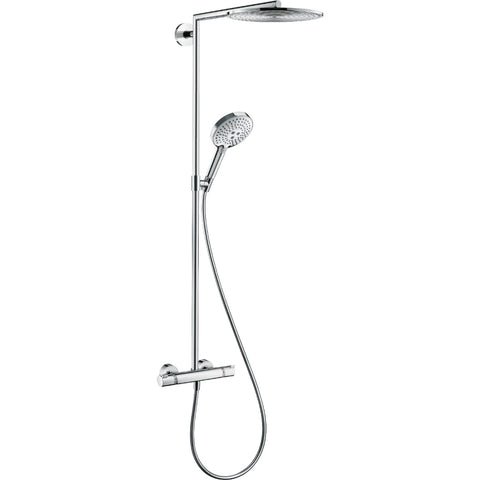 Hansgrohe Raindance S Showerpipe 300 1Jet with Thermostatic Shower Mixer - Chrome - Unbeatable Bathrooms