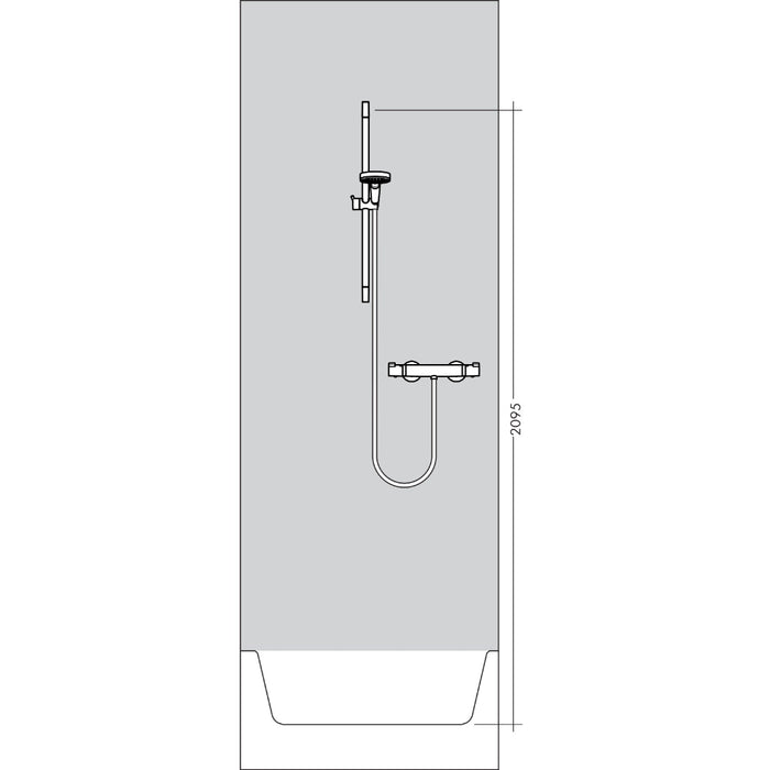 Hansgrohe Raindance Select E Shower System 120 3Jet with Ecostat Select Thermostatic Mixer and Shower Rail 65 cm - Unbeatable Bathrooms