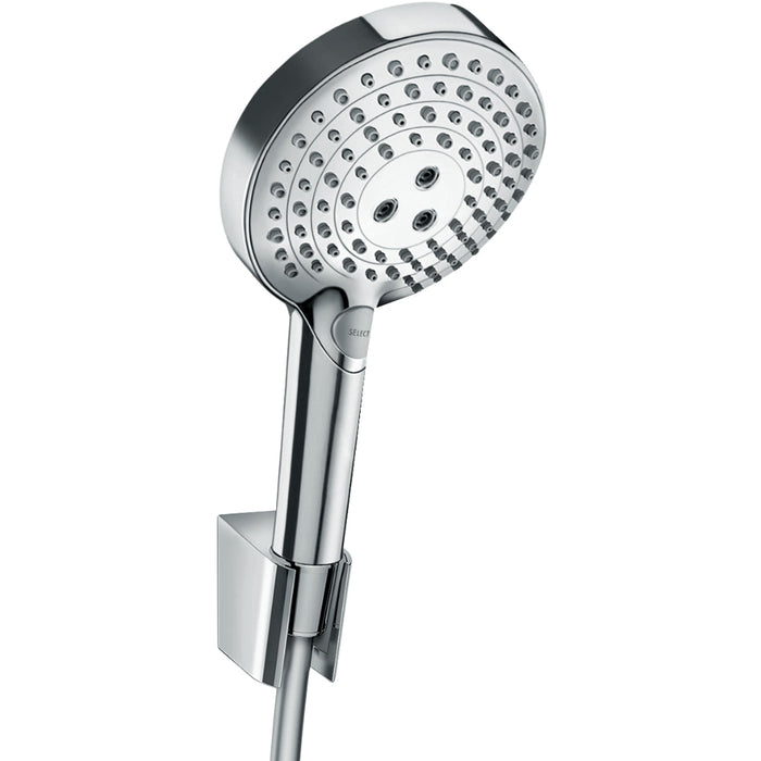Hansgrohe Raindance Select S Shower Holder Set 120 3Jet Powderrain with Shower Hose 160 cm - Chrome - Unbeatable Bathrooms