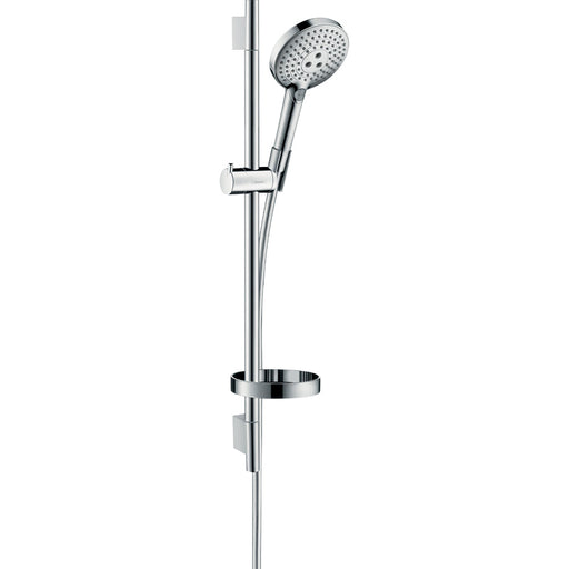 Hansgrohe Raindance Select S Shower Set 120 3Jet Ecosmart with Shower Rail 65 cm and Soap Dish - Chrome - Unbeatable Bathrooms