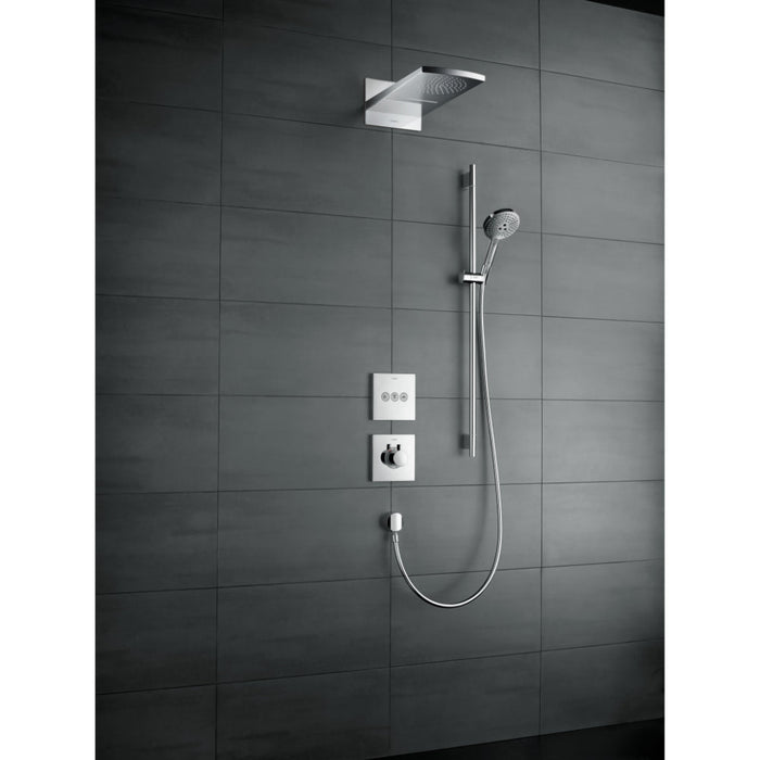 Hansgrohe Raindance Select S Shower Set 120 3Jet Ecosmart with Shower Rail 90 cm and Soap Dish - Chrome - Unbeatable Bathrooms