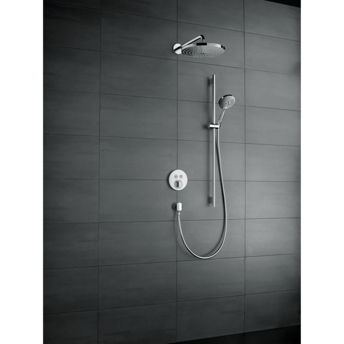 Hansgrohe Raindance Select S Shower Set 120 3Jet Ecosmart with Shower Rail 90 cm and Soap Dish - Chrome - Unbeatable Bathrooms