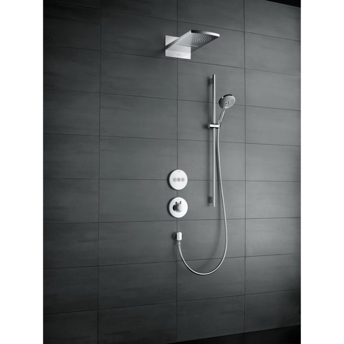 Hansgrohe Raindance Select S Shower Set 120 3Jet Ecosmart with Shower Rail 90 cm and Soap Dish - Chrome - Unbeatable Bathrooms