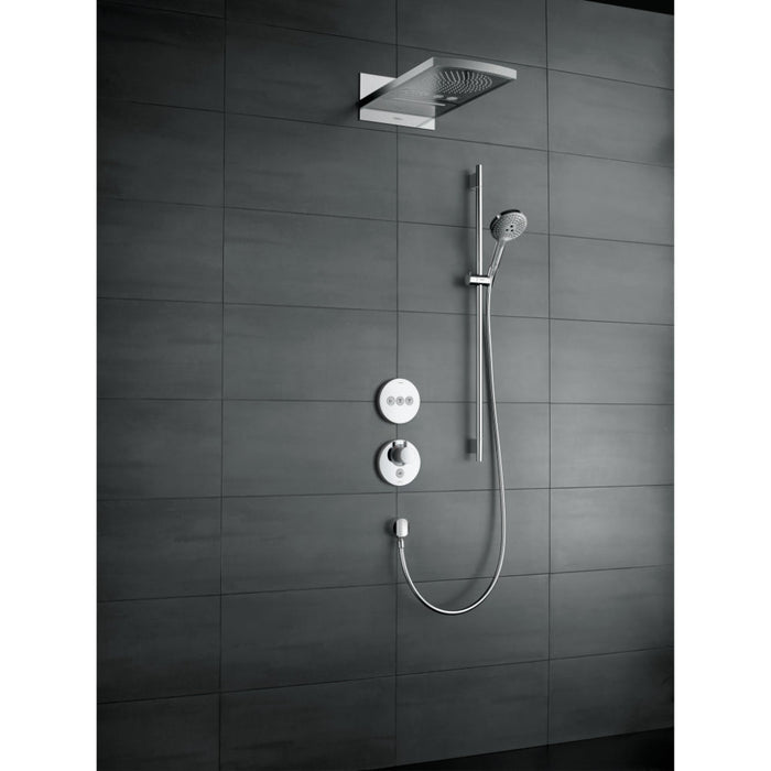 Hansgrohe Raindance Select S Shower Set 120 3Jet Ecosmart with Shower Rail 90 cm and Soap Dish - Chrome - Unbeatable Bathrooms