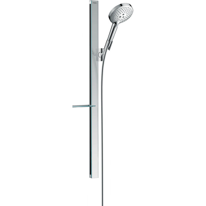 Hansgrohe Raindance Select S Shower Set 120 3Jet with Unica'E Shower Rail 90 cm and Shelf - Unbeatable Bathrooms