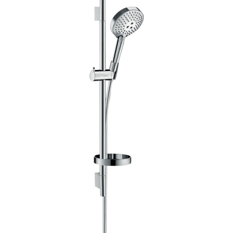 Hansgrohe Raindance Select S Shower Set 120 3Jet Powderrain with Shower Bar 65 cm and Soap Dish - Chrome - Unbeatable Bathrooms