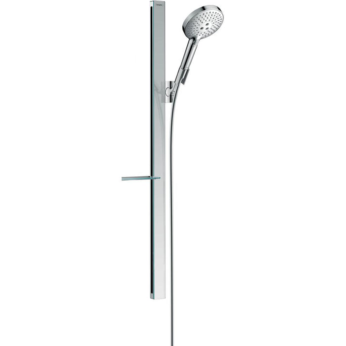 Hansgrohe Raindance Select S Shower Set 120 3Jet with Unica'E Shower Rail 90 cm and Shelf - Unbeatable Bathrooms