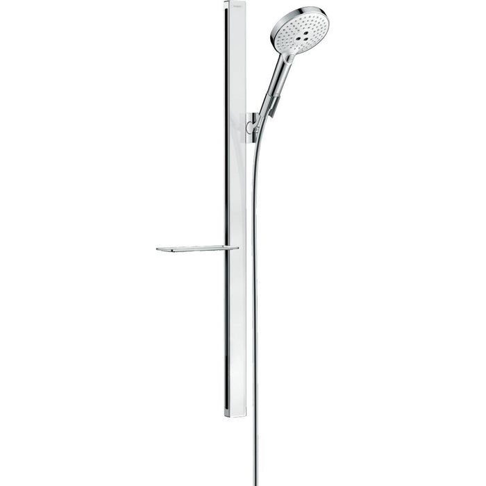 Hansgrohe Raindance Select S Shower Set 120 3Jet with Unica'E Shower Rail 90 cm and Shelf - Unbeatable Bathrooms