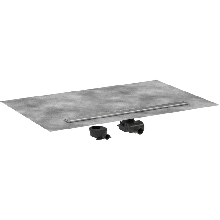 Hansgrohe Raindrain Allround Complete Set 1000 Shower Drain and Installation Set For Standard/Flat Installation - Brushed Stainless Steel - Unbeatable Bathrooms