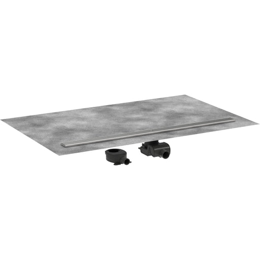 Hansgrohe Raindrain Allround Complete Set 1200 Shower Drain and Installation Set For Standard/Flat Installation - Brushed Stainless Steel - Unbeatable Bathrooms