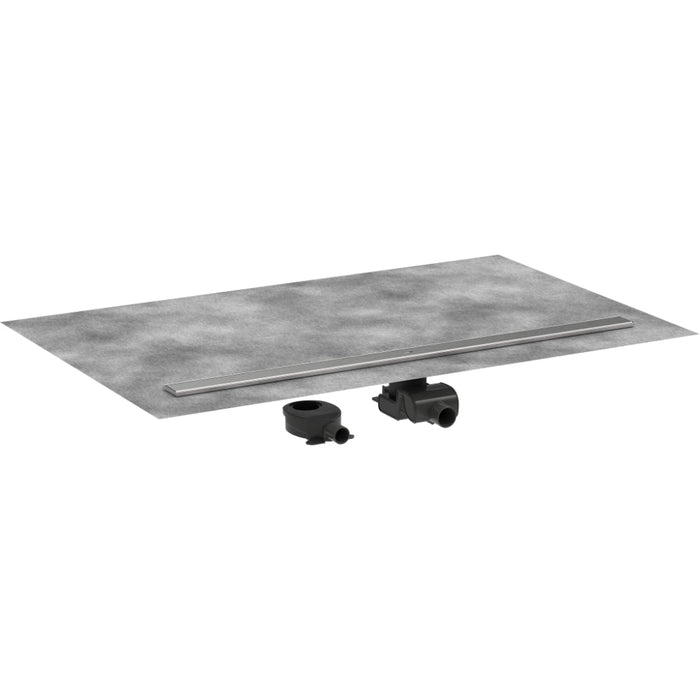 Hansgrohe Raindrain Allround Complete Set 1200 Shower Drain and Installation Set For Standard/Flat Installation - Brushed Stainless Steel - Unbeatable Bathrooms