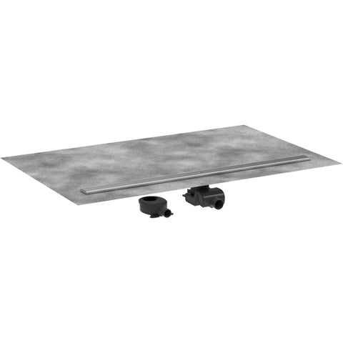 Hansgrohe Raindrain Allround Complete Set 1200 Shower Drain and Installation Set For Standard/Flat Installation - Brushed Stainless Steel - Unbeatable Bathrooms