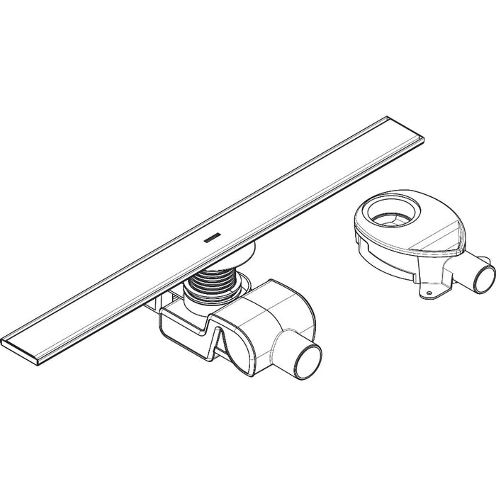 Hansgrohe Raindrain Allround Complete Set 700 Shower Drain and Installation Set For Standard/Flat Installation - Brushed Stainless Steel - Unbeatable Bathrooms