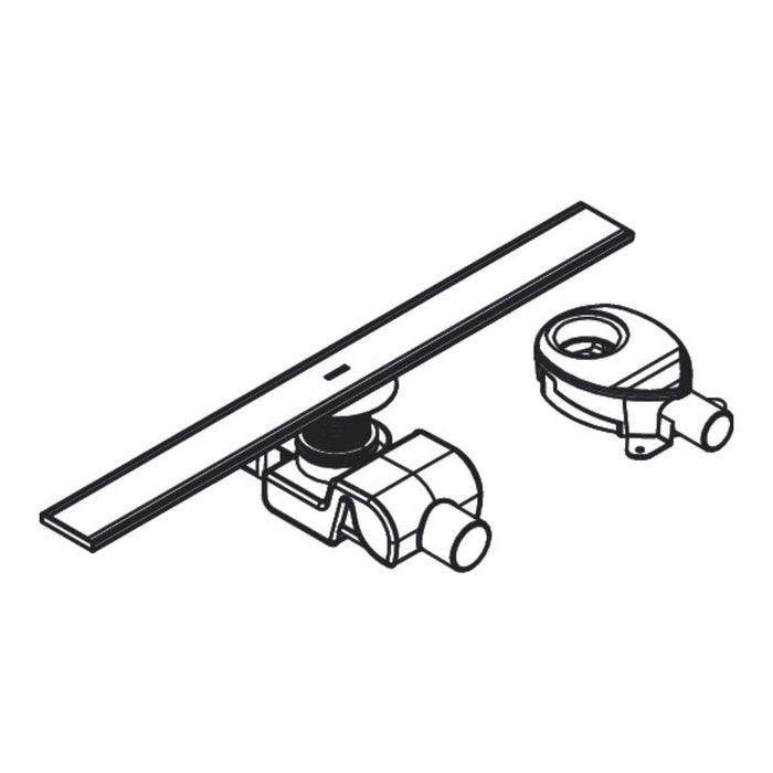 Hansgrohe Raindrain Allround Complete Set 700 Shower Drain and Installation Set For Standard/Flat Installation - Brushed Stainless Steel - Unbeatable Bathrooms