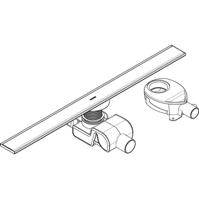 Hansgrohe Raindrain Allround Complete Set 800 Shower Drain and Installation Set For Standard/Flat Installation - Brushed Stainless Steel - Unbeatable Bathrooms