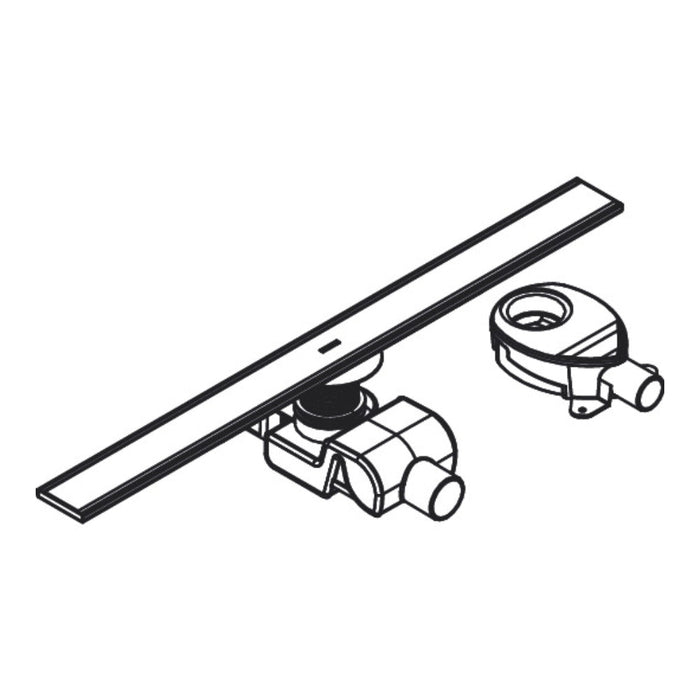 Hansgrohe Raindrain Allround Complete Set 800 Shower Drain and Installation Set For Standard/Flat Installation - Brushed Stainless Steel - Unbeatable Bathrooms