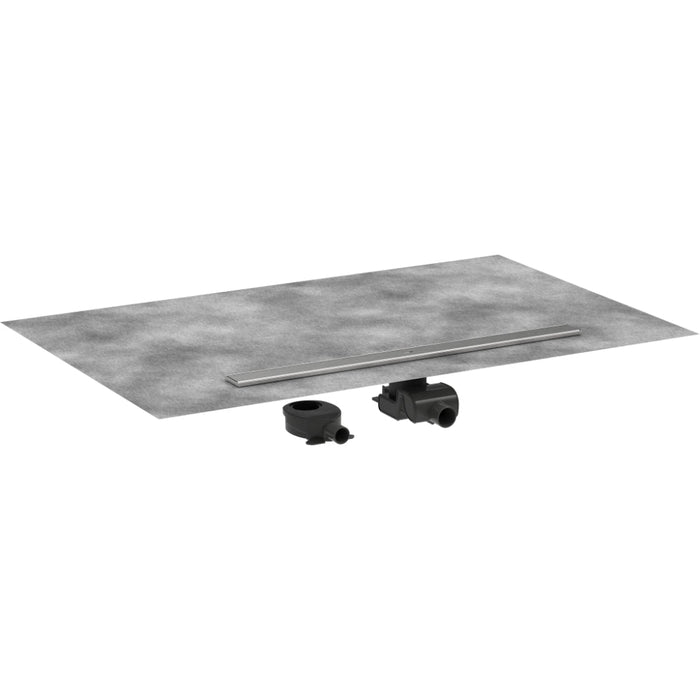 Hansgrohe Raindrain Allround Complete Set 900 Shower Drain and Installation Set For Standard/Flat Installation - Brushed Stainless Steel - Unbeatable Bathrooms