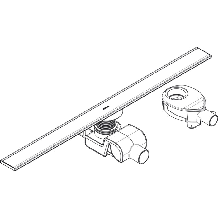 Hansgrohe Raindrain Allround Complete Set 900 Shower Drain and Installation Set For Standard/Flat Installation - Brushed Stainless Steel - Unbeatable Bathrooms