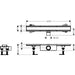 Hansgrohe Raindrain Compact Complete Set Shower Drain 600 For Standard Installation - Brushed Stainless Steel - Unbeatable Bathrooms