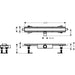 Hansgrohe Raindrain Compact Complete Set Shower Drain 600 Set For Flat Installation - Brushed Stainless Steel - Unbeatable Bathrooms