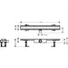 Hansgrohe Raindrain Compact Complete Set Shower Drain 700 For Flat Installation - Brushed Stainless Steel - Unbeatable Bathrooms