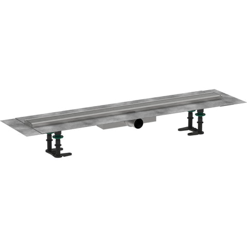 Hansgrohe Raindrain Compact Complete Set Shower Drain 800 For Flat Installation - Brushed Stainless Steel - Unbeatable Bathrooms