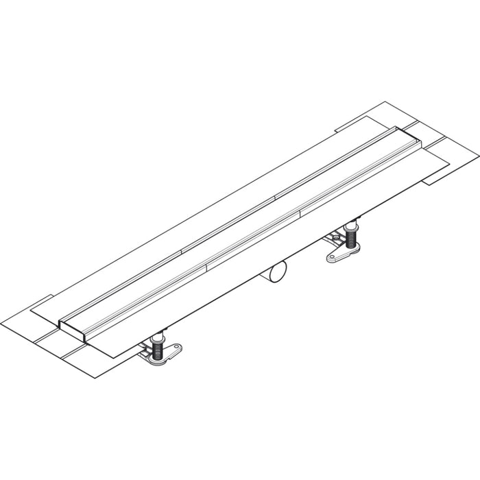 Hansgrohe Raindrain Compact Complete Set Shower Drain 800 For Flat Installation - Brushed Stainless Steel - Unbeatable Bathrooms