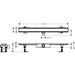 Hansgrohe Raindrain Compact Complete Set Shower Drain 800 For Flat Installation - Brushed Stainless Steel - Unbeatable Bathrooms