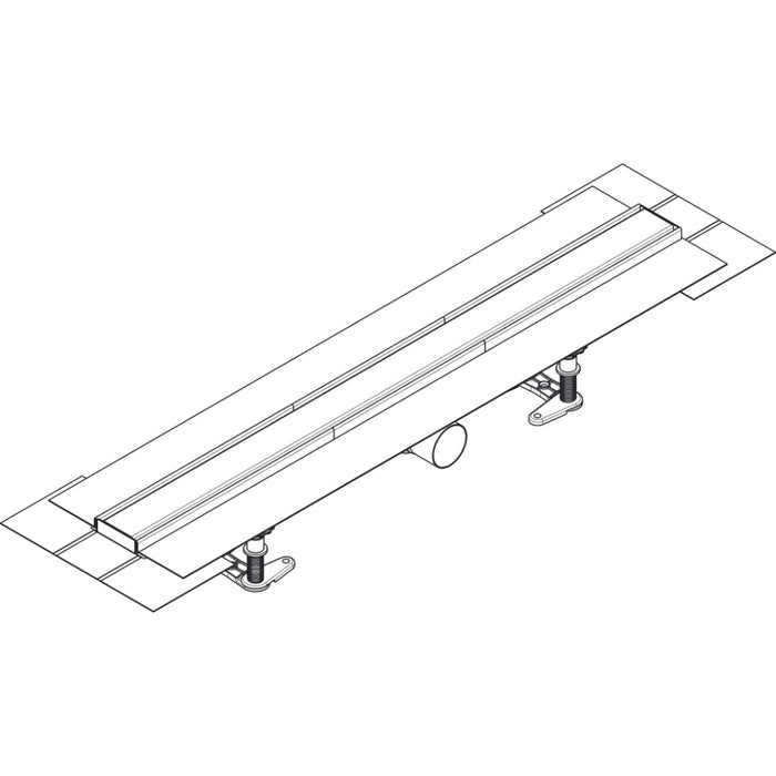 Hansgrohe Raindrain Compact Complete Set Shower Drain 800 For Standard Installation - Brushed Stainless Steel - Unbeatable Bathrooms