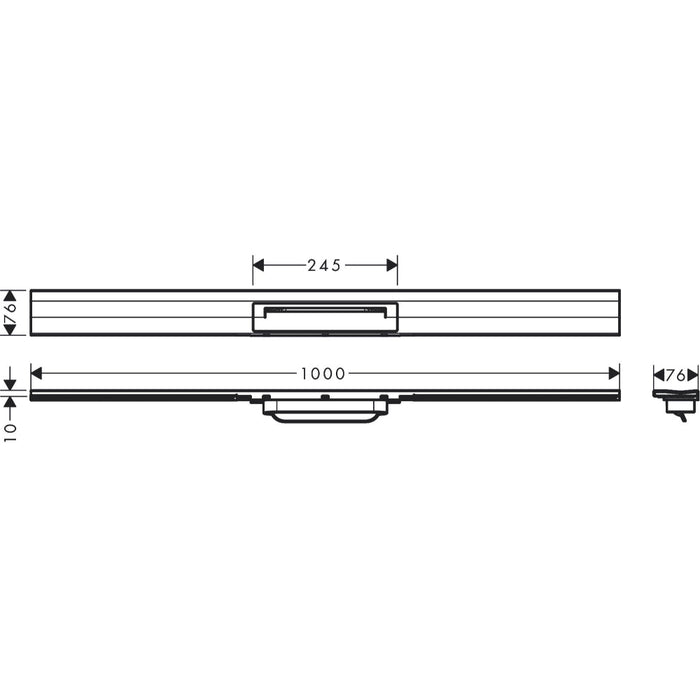Hansgrohe Raindrain Flex Finish Set Shower Drain 1000 Cuttable For Wall Mounting - Unbeatable Bathrooms