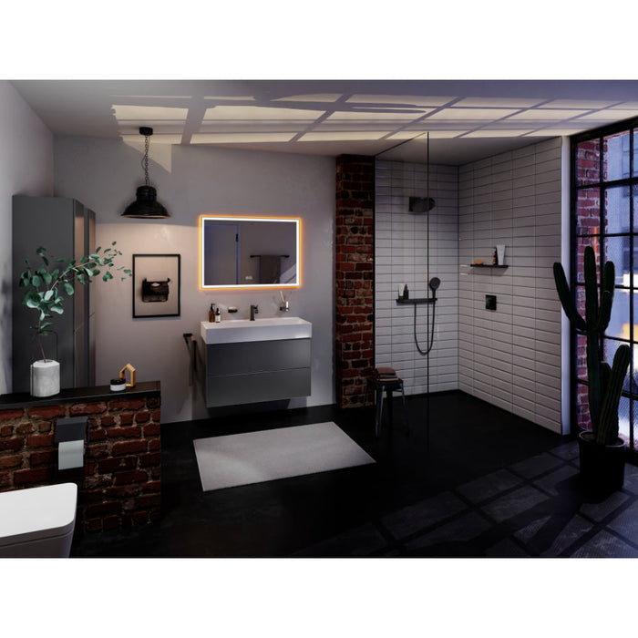 Hansgrohe Xarita E Mirror with Led Lights 1000/50 Capacitive Touch Sensor - Matt White - Unbeatable Bathrooms