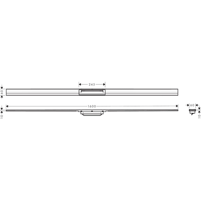 Hansgrohe Raindrain Flex Finish Set Shower Drain 1600 Cuttable - Brushed Stainless Steel - Unbeatable Bathrooms