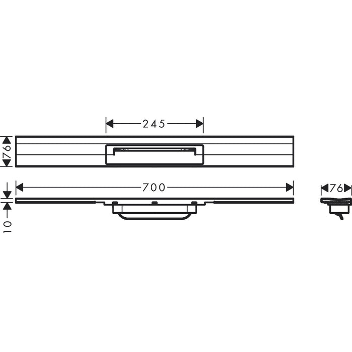 Hansgrohe Raindrain Flex Finish Set Shower Drain 700 Cuttable For Wall Mounting - Unbeatable Bathrooms