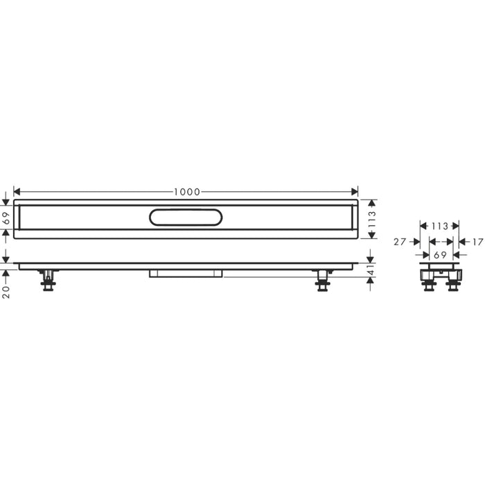 Hansgrohe Raindrain Installation Set 1000 For Shower Drains Finish Sets - Unbeatable Bathrooms