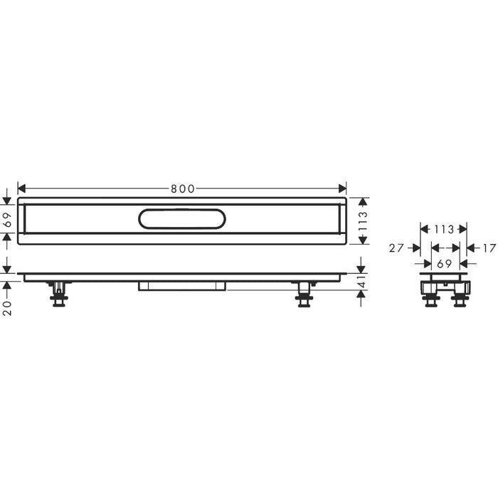 Hansgrohe Raindrain Installation Set 800 For Shower Drains Finish Sets - Unbeatable Bathrooms