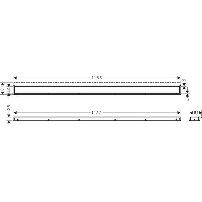 Hansgrohe Raindrain Match Finish Set Shower Drain 1200 with Height Adjustable Frame - Unbeatable Bathrooms