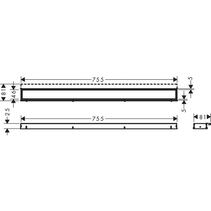 Hansgrohe Raindrain Match Finish Set Shower Drain 800 with Height Adjustable Frame - Unbeatable Bathrooms