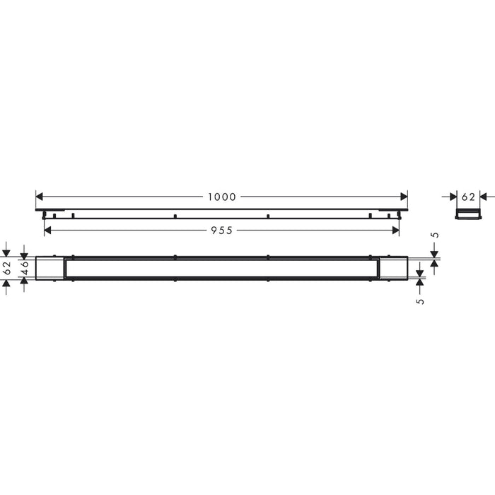 Hansgrohe Raindrain Match Plus Finish Set Shower Drain 1000 with Height Adjustable Frame - Unbeatable Bathrooms