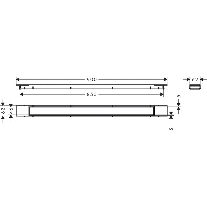 Hansgrohe Raindrain Match Plus Finish Set Shower Drain 900 with Height Adjustable Frame - Unbeatable Bathrooms