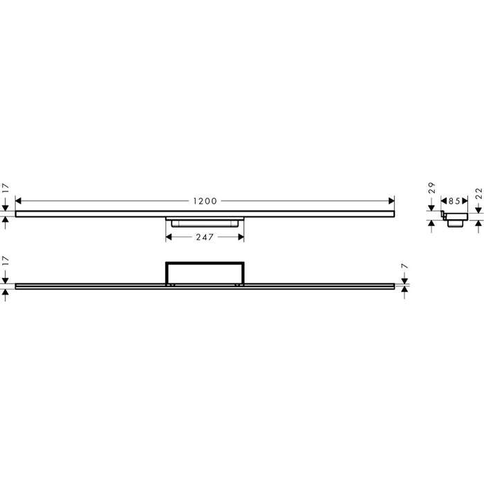Hansgrohe Raindrain Minimalistic Finish Set Shower Drain 1200 - Unbeatable Bathrooms