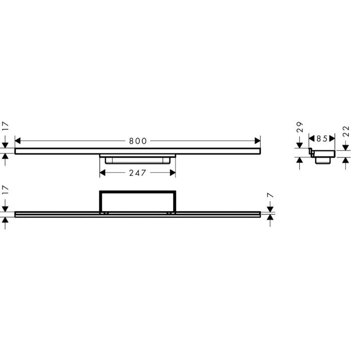 Hansgrohe Raindrain Minimalistic Finish Set Shower Drain 800 - Unbeatable Bathrooms