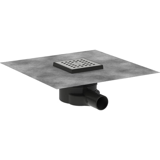 Hansgrohe Raindrain Point Complete Set Point Drain 100/100 - Brushed Stainless Steel - Unbeatable Bathrooms