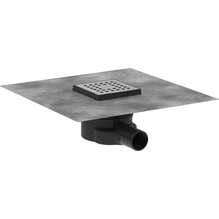 Hansgrohe Raindrain Point Complete Set Point Drain 100/100 - Brushed Stainless Steel - Unbeatable Bathrooms
