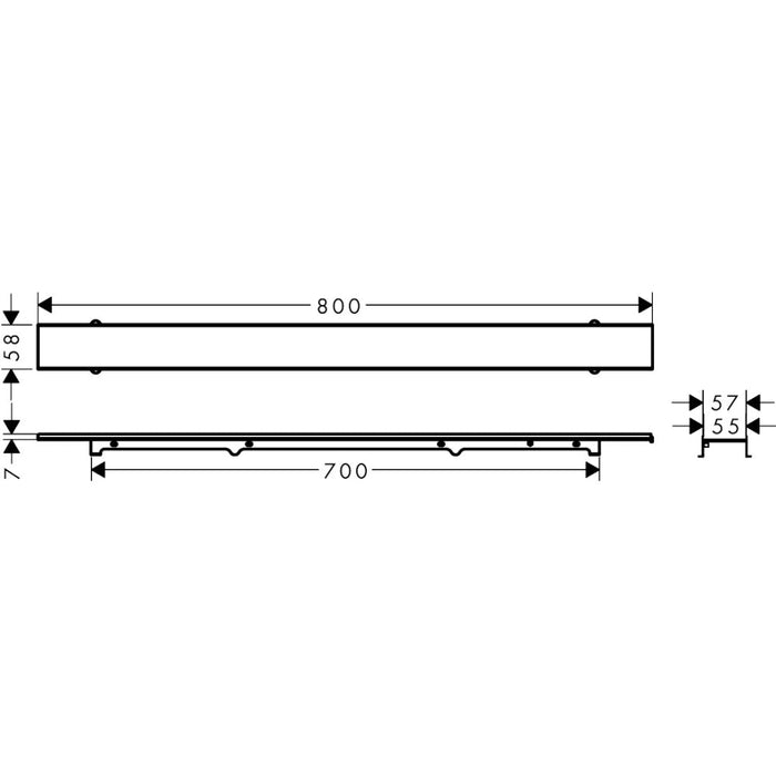 Hansgrohe Raindrain Rock Finish Set Shower Drain 800 Cut On Size and Tileable - Unbeatable Bathrooms