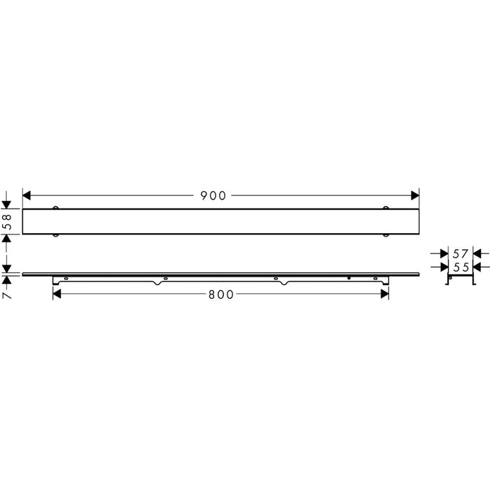 Hansgrohe Raindrain Rock Finish Set Shower Drain 900 Cut On Size and Tileable - Unbeatable Bathrooms