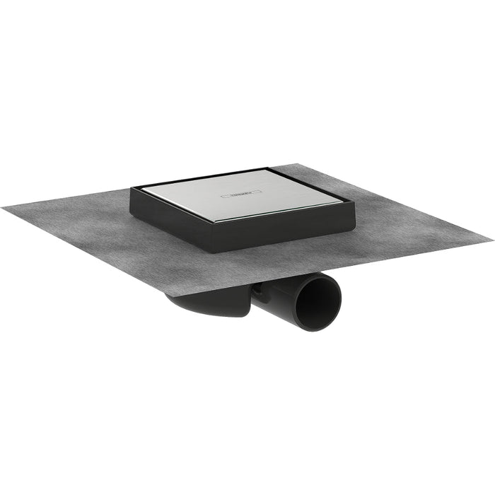 Hansgrohe Raindrain Spot Complete Set Point Drain 150/150 Tileable Rear Cover - Brushed Stainless Steel - Unbeatable Bathrooms