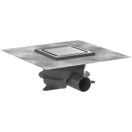 Hansgrohe Raindrain Spot Plus Complete Set Point Drain 150/150 with Height Adjustable Frame - Brushed Stainless Steel - Unbeatable Bathrooms